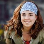 Spring Headband, Blue Swirl..