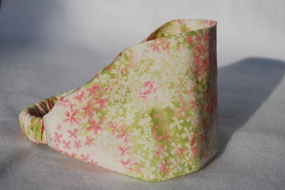 Wide Women/Teen Stretch Headband- Cherry Blossom Batik