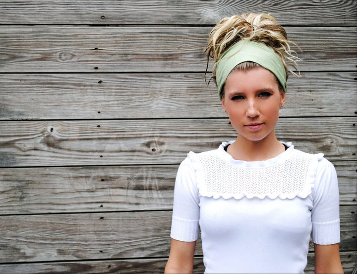 Pre-Tied Bandana/Headband-Solid Sage Green-Womens/Teens