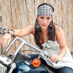 Wide Stretch Womens/Teens Headband- Black Plaid